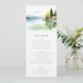 Lake Geneva Switzerland Landscape Wedding Menu  Einladung (Stehend Vorderseite)