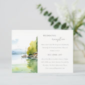 Lake Geneva Switzerland Scape Wedding Reception Begleitkarte (Stehend Vorderseite)