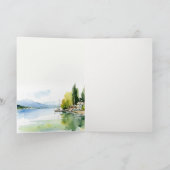 Lake Geneva Switzerland Watercolor Scape Wedding Dankeskarte (Innenseite)