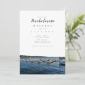 Lake Geneva Wisconsin Junggeselinnen-Abschied Einladung (Stehend Vorderseite)