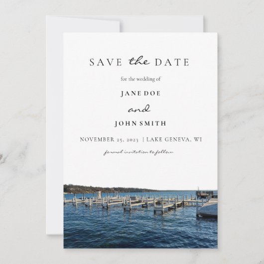 Lake Geneva Wisconsin Save the Date (Vorderseite)