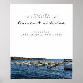 Lake Geneva Wisconsin Wedding Welcome Sign Poster