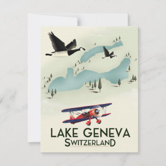 Lake Genva Switzerland Travel Poster
