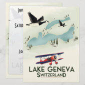 Lake Genva Switzerland Travel Poster Einladung (Vorne/Hinten)