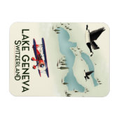 Lake Genva Switzerland Travel Poster Magnet (Horizontal)