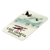 Lake Genva Switzerland Travel Poster Magnet (Linke Seite)