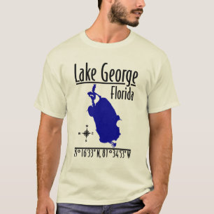 Lake George Florida Karte Koordinaten T-Shirt