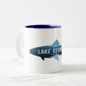 Lake George New York Fish Zweifarbige Tasse (Vorderseite Links)