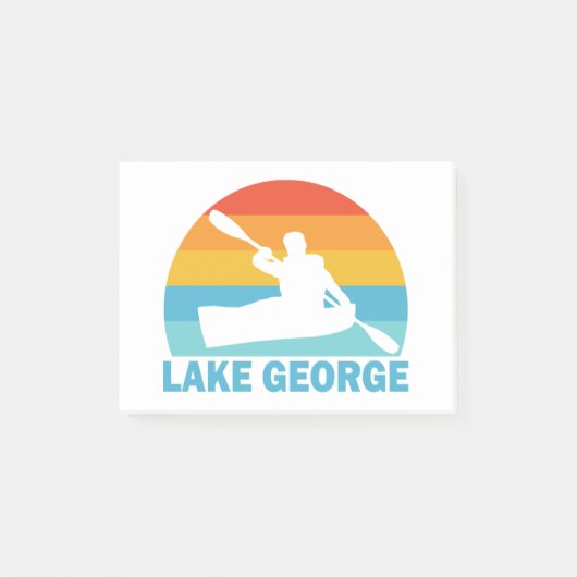 Lake George New York Kayak Post-it Klebezettel (Vorderseite)