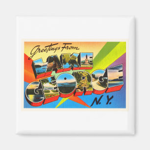 Lake George New York NY Vintage Travel Souvenir Magnet