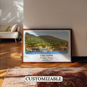 Lake George New York Poster, Aquarell, Maßgeschnei Poster