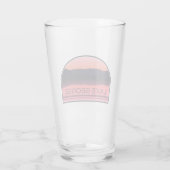 Lake George New York Red Sunrise Glas (Rückseite)