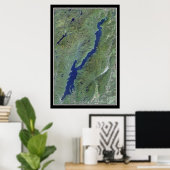 Lake George New York Satellite Poster Map (Heimbüro)