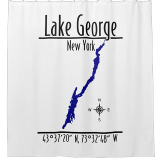 Lake George New York Uferkarte Koordinaten Duschvorhang