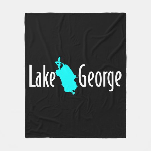 Lake George NY Fleece-Decke mit kühner Seenkarte Fleecedecke (Vorderseite)