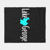 Lake George NY See Silhouette Fleece-Decke Fleecedecke (Vorderseite (Horizontal))