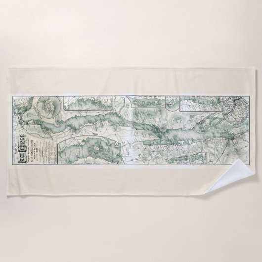 Lake George Strandtuch – Stoddard-Karten-Edition (Vorderseite)