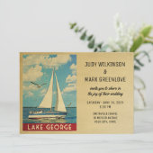 Lake George Wedding Einladung Sailboat (Stehend Vorderseite)