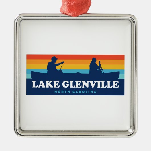 Lake Glenville North Carolina Canoe Ornament Aus Metall (Vorne)