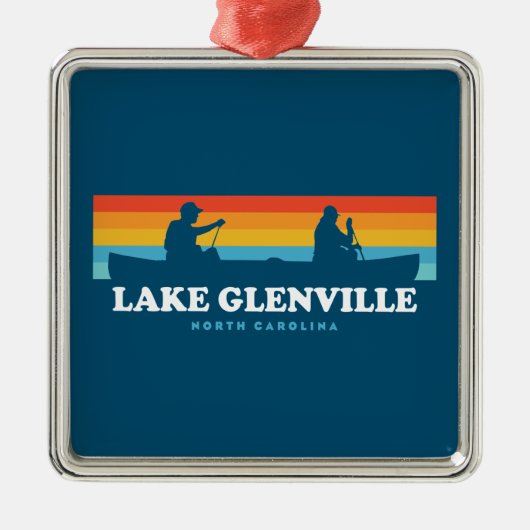 Lake Glenville North Carolina Canoe Ornament Aus Metall (Vorne)