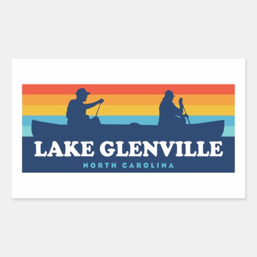 Lake Glenville North Carolina Canoe Rechteckiger Aufkleber (Vorderseite)