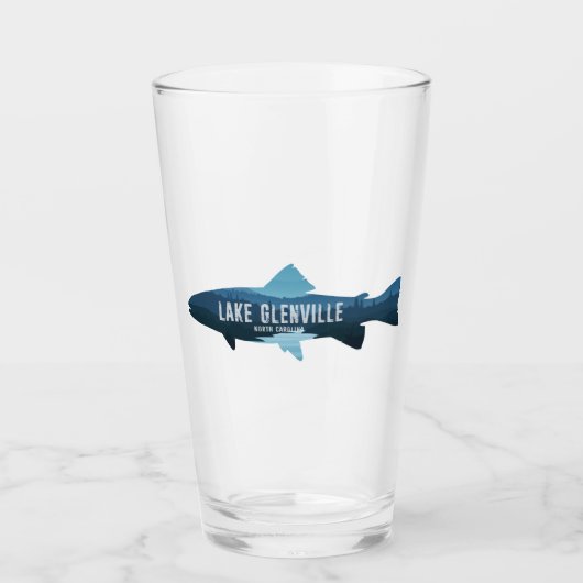 Lake Glenville North Carolina Fish Glas (Vorderseite)
