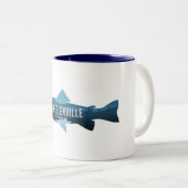 Lake Glenville North Carolina Fish Zweifarbige Tasse (VorderseiteRechts)