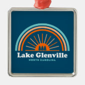 Lake Glenville North Carolina Rainbow Ornament Aus Metall (Vorne)