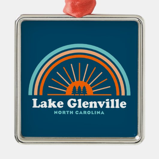 Lake Glenville North Carolina Rainbow Ornament Aus Metall (Vorne)
