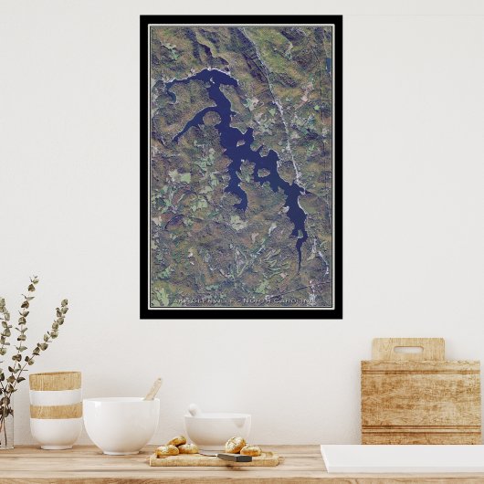 Lake Glenville North Carolina Satellite-Poster Kar Poster (Küche)