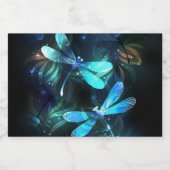 Lake Glows Dragonflies Alkoholflaschenetikett (Einzelnes Label)