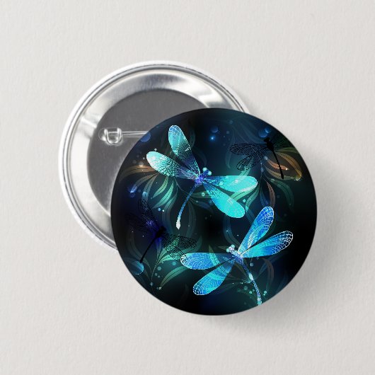 Lake Glows Dragonflies Button (Vorne & Hinten)