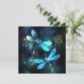 Lake Glows Dragonflies Dankeskarte (Stehend Vorderseite)