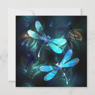 Lake Glows Dragonflies Dankeskarte