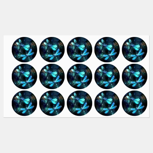 Lake Glows Dragonflies Etiketten (Blatt)