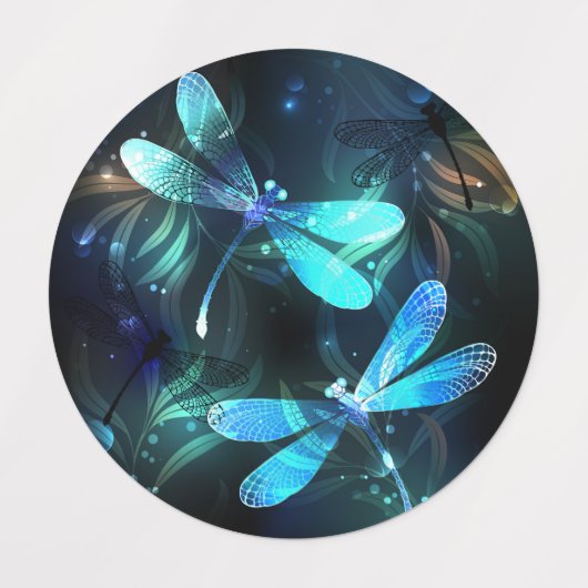 Lake Glows Dragonflies Etiketten (Design 1)