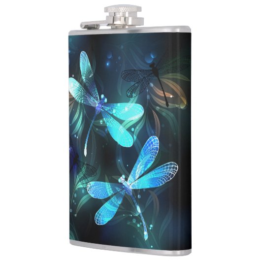 Lake Glows Dragonflies Flachmann (Links)