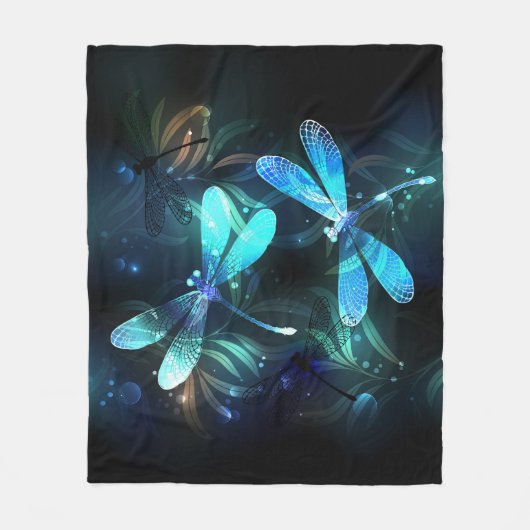 Lake Glows Dragonflies Fleecedecke (Vorderseite)