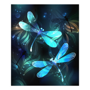 Lake Glows Dragonflies Fotodruck
