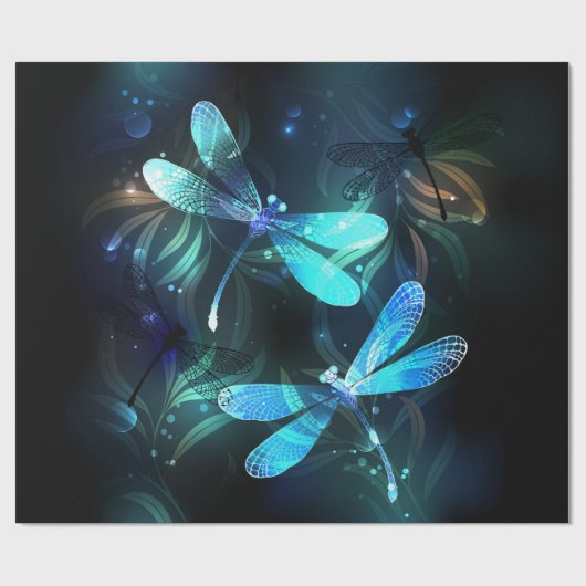 Lake Glows Dragonflies Geschenkpapier (Flach)
