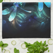 Lake Glows Dragonflies Geschirrtuch (Gefaltet)