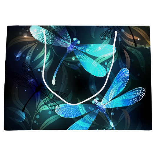 Lake Glows Dragonflies Große Geschenktüte (Vorderseite)