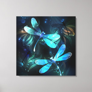 Lake Glows Dragonflies Leinwanddruck