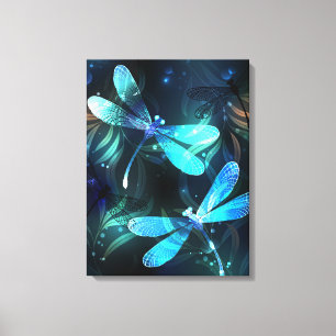 Lake Glows Dragonflies Leinwanddruck