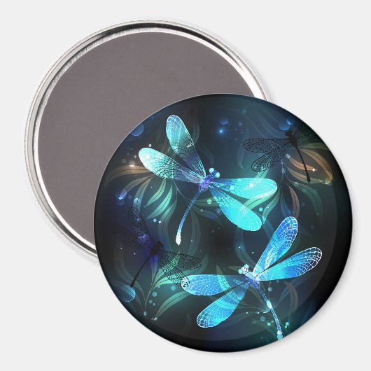 Lake Glows Dragonflies Magnet (Vorderseite/Rückseite)