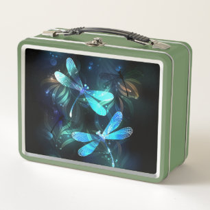 Lake Glows Dragonflies Metall Brotdose