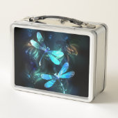 Lake Glows Dragonflies Metall Brotdose (Rückseite)