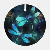 Lake Glows Dragonflies Ornament Aus Glas (Rückseite)