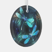 Lake Glows Dragonflies Ornament Aus Glas (Vorderseite Rechts)