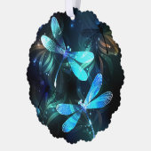 Lake Glows Dragonflies Ornament Karte (Links)